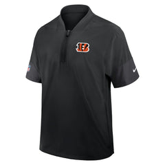 Cincinnati Bengals Sideline Short Sleeve Quarter-Zip Dri-FIT Coach Jacket - Black - Nike