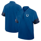 Indianapolis Colts Sideline Short Sleeve Quarter-Zip Dri-FIT Coach Jacket - Royal - Nike