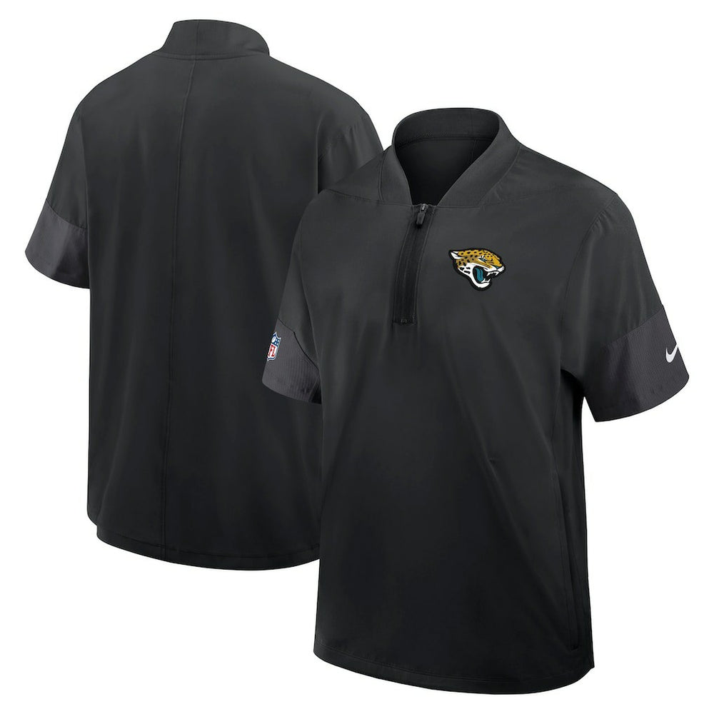 Jacksonville Jaguars Sideline Short Sleeve Quarter-Zip Dri-FIT Coach Jacket - Black - Nike