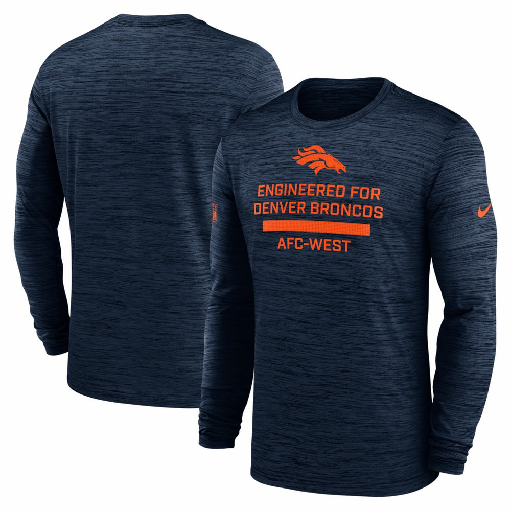 Denver Broncos Sideline Velocity Performance Long Sleeve T-Shirt - Navy - Nike