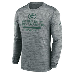 Green Bay Packers Sideline Velocity Performance Long Sleeve T-Shirt - Gray - Nike