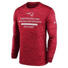 New England Patriots Sideline Velocity Performance Long Sleeve T-Shirt - Red - Nike
