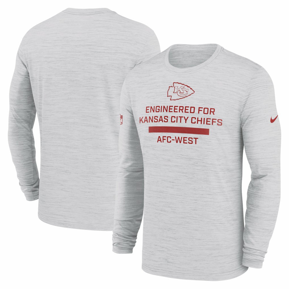 Kansas City Chiefs Sideline Velocity Performance Long Sleeve T-Shirt - Ash - Nike