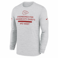 Kansas City Chiefs Sideline Velocity Performance Long Sleeve T-Shirt - Ash - Nike