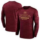 San Francisco 49ers Sideline Velocity Performance Long Sleeve T-Shirt - Scarlet - Nike