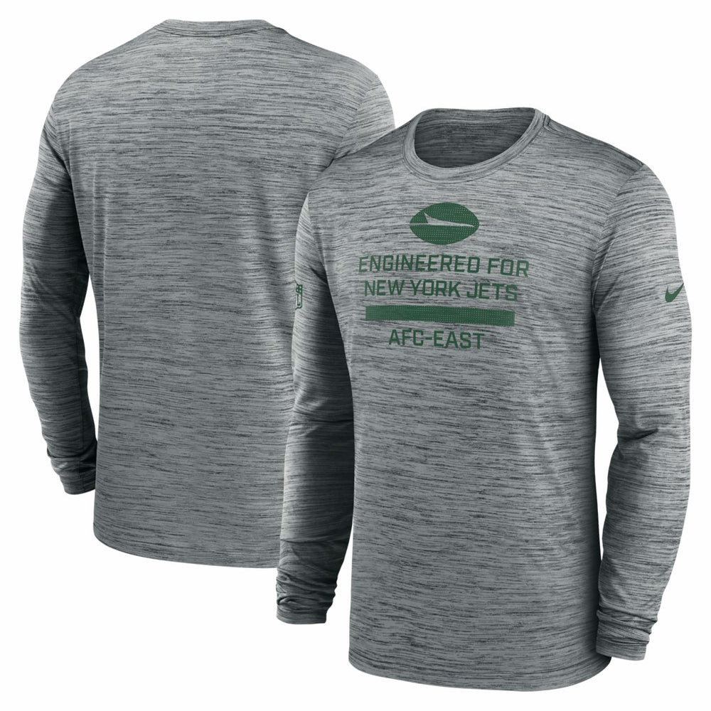 New York Jets Sideline Velocity Performance Long Sleeve T-Shirt - Gray - Nike
