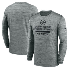 Pittsburgh Steelers Sideline Velocity Performance Long Sleeve T-Shirt - Gray - Nike
