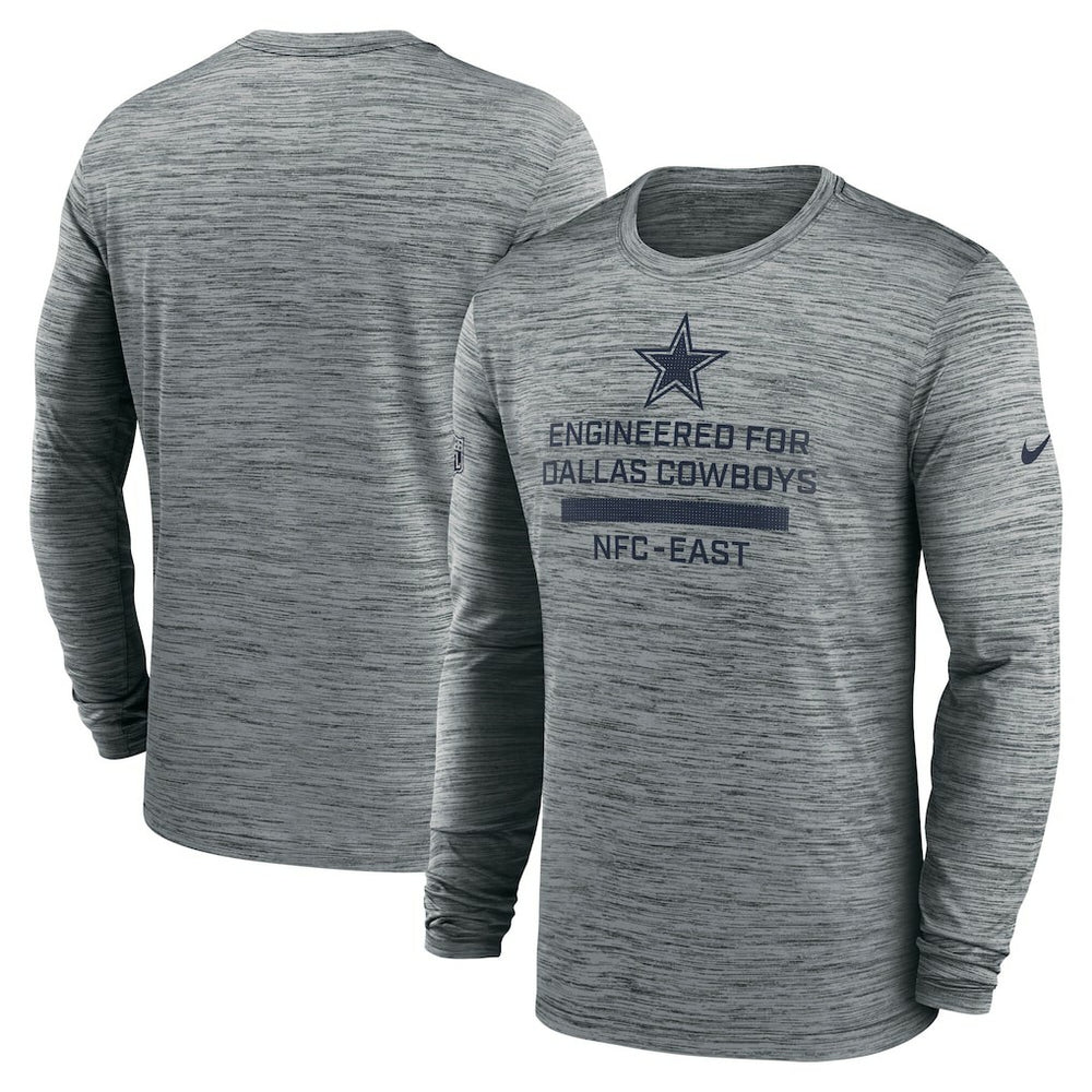 Dallas Cowboys Sideline Velocity Performance Long Sleeve T-Shirt - Gray - Nike