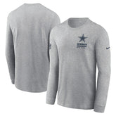 Dallas Cowboys Sideline Dri-FIT Long Sleeve T-Shirt - Heather Gray - Nike