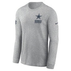 Dallas Cowboys Sideline Dri-FIT Long Sleeve T-Shirt - Heather Gray - Nike