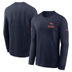 Denver Broncos Sideline Dri-FIT Long Sleeve T-Shirt - Navy - Nike