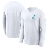 Miami Dolphins Sideline Dri-FIT Long Sleeve T-Shirt - White - Nike