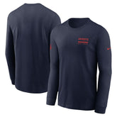 New England Patriots Sideline Dri-FIT Long Sleeve T-Shirt - Navy - Nike