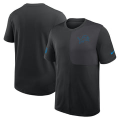 Detroit Lions Sideline UV Dri-Fit Coach Shirt - Black - Nike
