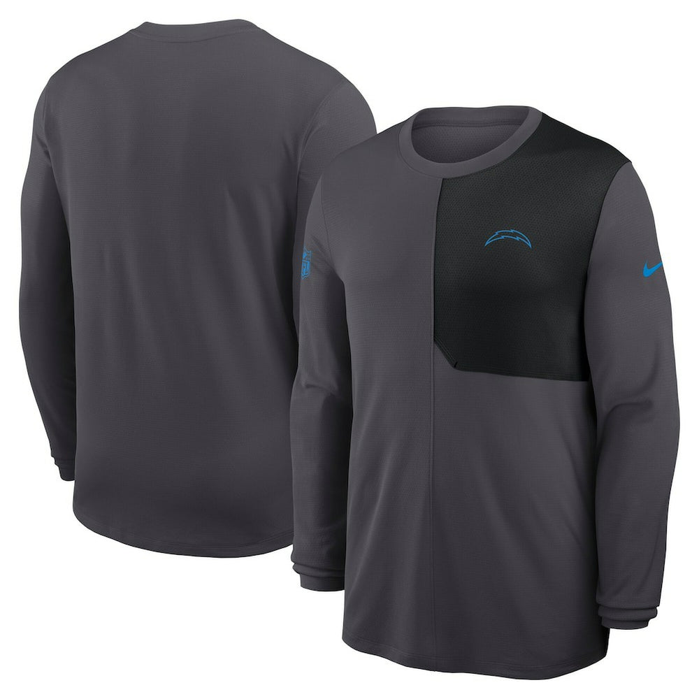 Los Angeles Chargers Sideline Coach UV Dri-FIT Long Sleeve Shirt - Gray - Nike