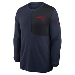 New England Patriots Sideline Coach UV Dri-FIT Long Sleeve Shirt - Navy - Nike
