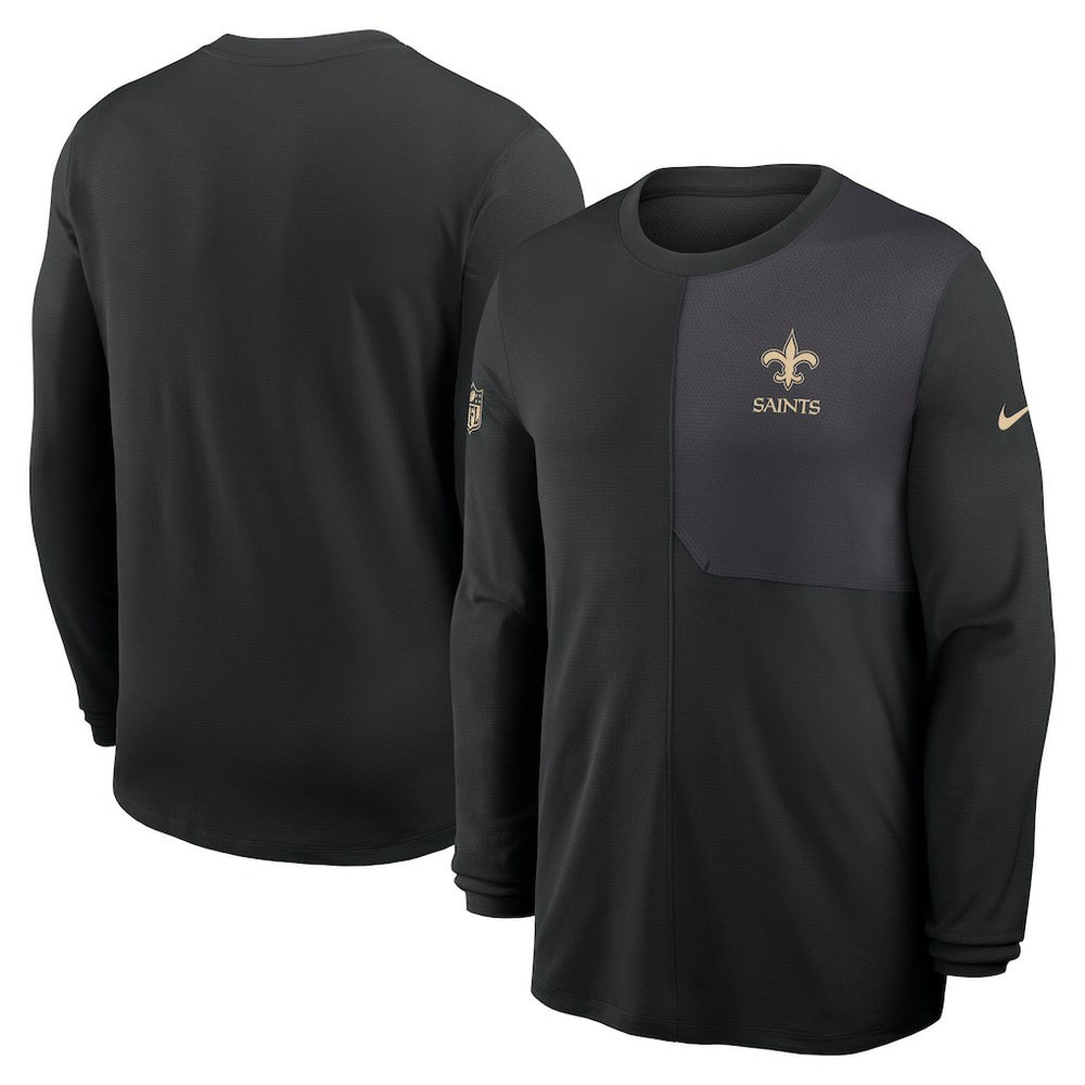 New Orleans Saints Sideline Coach UV Dri-FIT Long Sleeve Shirt - Black - Nike