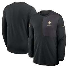 New Orleans Saints Sideline Coach UV Dri-FIT Long Sleeve Shirt - Black - Nike