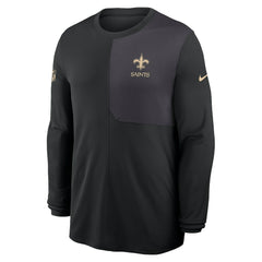 New Orleans Saints Sideline Coach UV Dri-FIT Long Sleeve Shirt - Black - Nike
