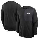 New York Jets Sideline Coach UV Dri-FIT Long Sleeve Shirt - Black - Nike