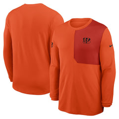 Cincinnati Bengals Sideline Coach UV Dri-FIT Long Sleeve Shirt - Orange - Nike