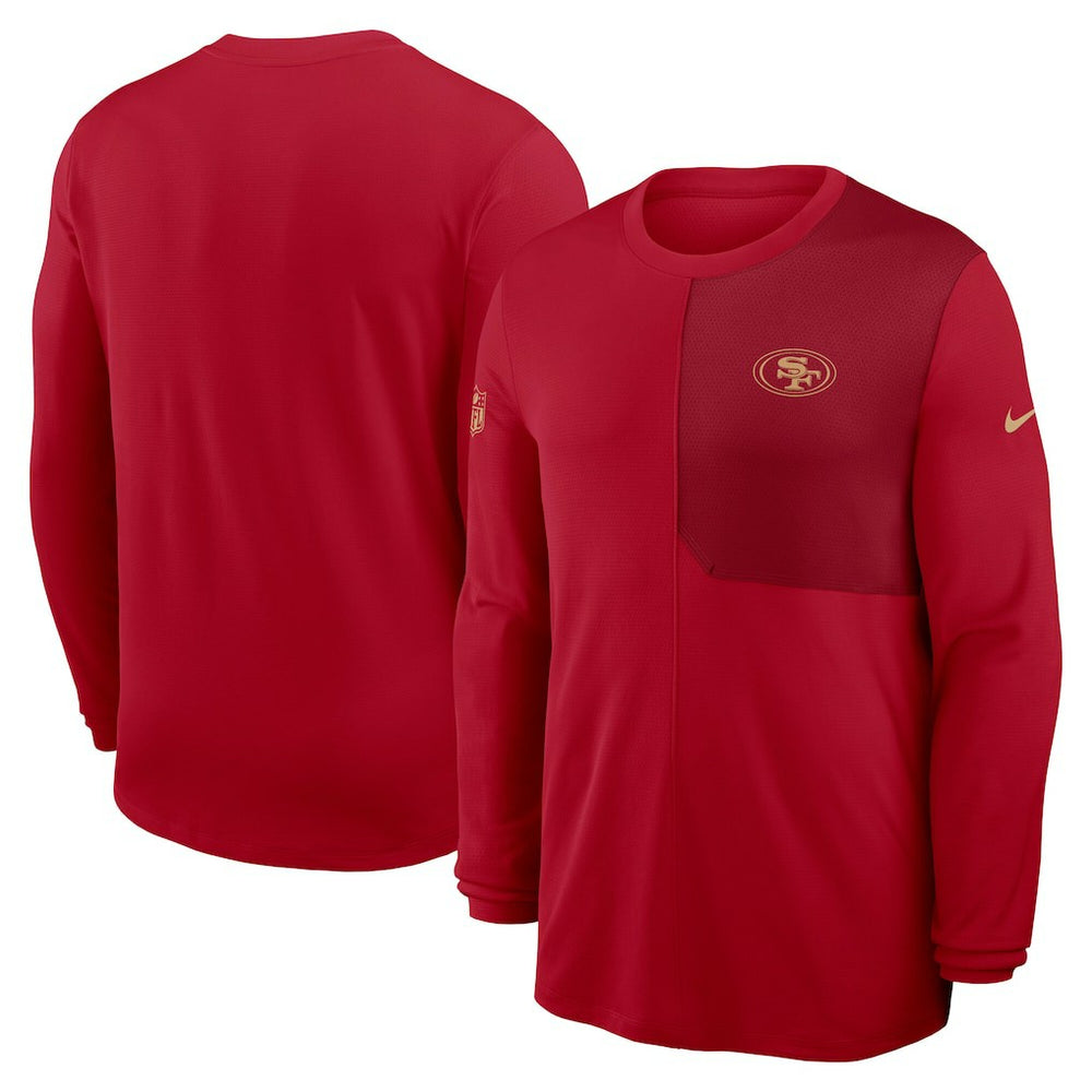 San Francisco 49ers Sideline Coach UV Dri-FIT Long Sleeve Shirt - Scarlet - Nike