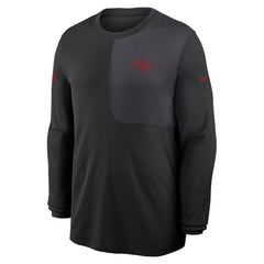San Francisco 49ers Sideline Coach UV Dri-FIT Long Sleeve Shirt - Black - Nike
