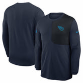 Tennessee Titans Sideline Coach UV Dri-FIT Long Sleeve Shirt - Navy - Nike