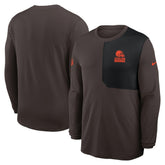 Cleveland Browns Sideline Coach UV Dri-FIT Long Sleeve Shirt - Brown - Nike