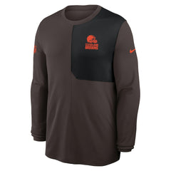 Cleveland Browns Sideline Coach UV Dri-FIT Long Sleeve Shirt - Brown - Nike