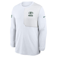 Green Bay Packers Sideline Coach UV Dri-FIT Long Sleeve Shirt - White - Nike