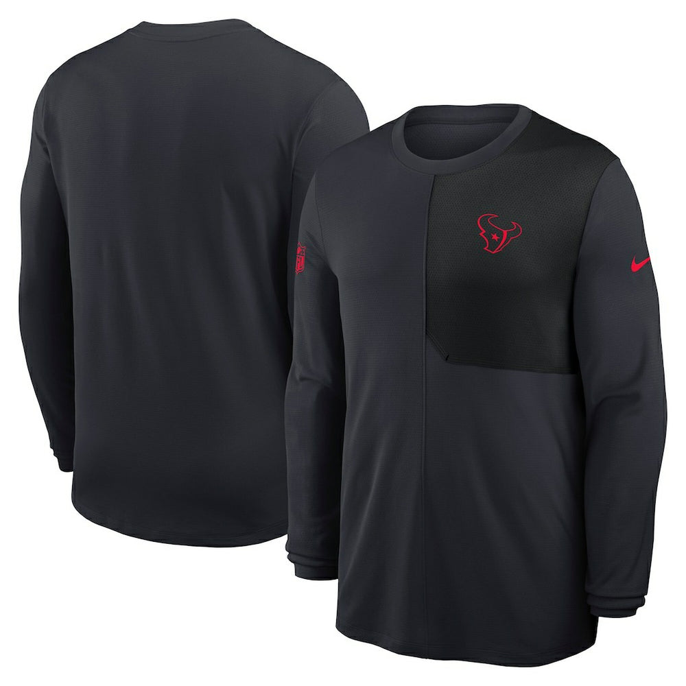 Houston Texans Sideline Coach UV Dri-FIT Long Sleeve Shirt - Navy - Nike