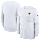 Dallas Cowboys Sideline Coach UV Dri-FIT Long Sleeve Shirt - White - Nike