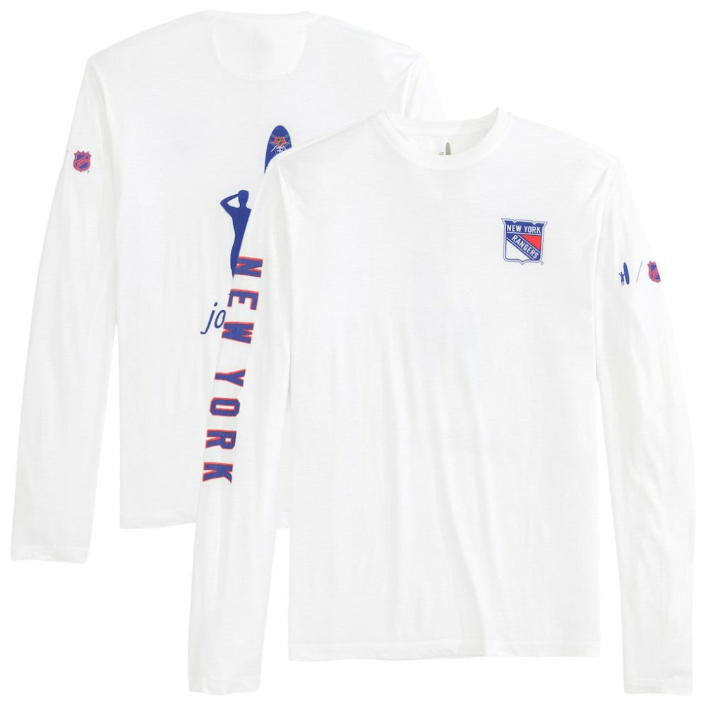 New York Rangers johnnie-O Adam Long Sleeve T-Shirt - White | NHL on sale