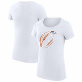 Denver Broncos G-III 4Her by Carl Banks Women's Super-Slim Fit Lightweight Subtle Football T-Shirt - White - NFL