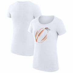 Denver Broncos G-III 4Her by Carl Banks Women's Super-Slim Fit Lightweight Subtle Football T-Shirt - White - NFL