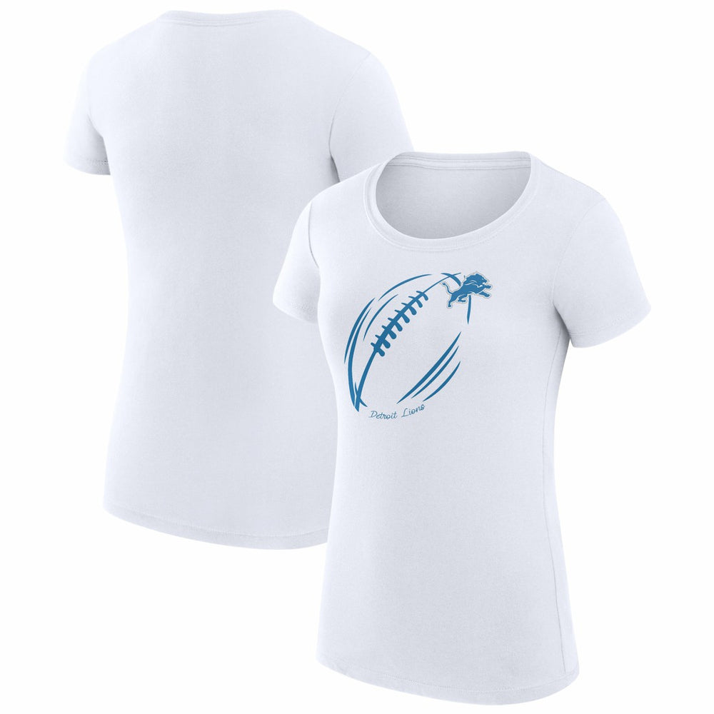 Detroit Lions G-III 4Her by Carl Banks Women's Super-Slim Fit Lightweight Subtle Football T-Shirt - White - NFL