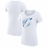 Detroit Lions G-III 4Her by Carl Banks Women's Super-Slim Fit Lightweight Subtle Football T-Shirt - White - NFL