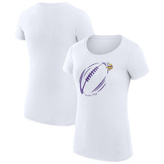 Minnesota Vikings G-III 4Her by Carl Banks Women's Super-Slim Fit Lightweight Subtle Football T-Shirt - White - NFL