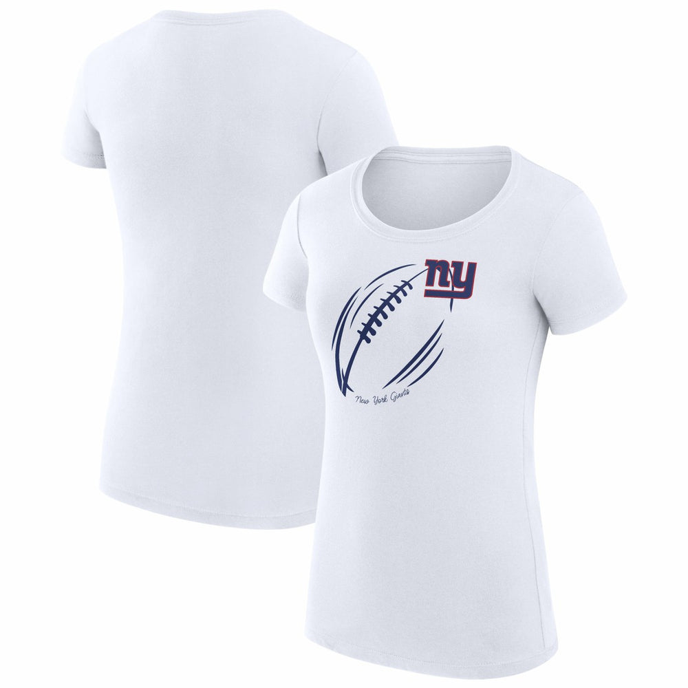 New York Giants G-III 4Her by Carl Banks Women's Super-Slim Fit Lightweight Subtle Football T-Shirt - White - NFL