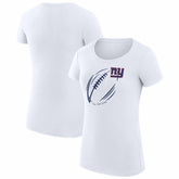 New York Giants G-III 4Her by Carl Banks Women's Super-Slim Fit Lightweight Subtle Football T-Shirt - White - NFL