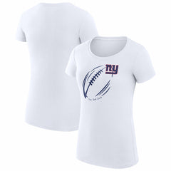 New York Giants G-III 4Her by Carl Banks Women's Super-Slim Fit Lightweight Subtle Football T-Shirt - White - NFL