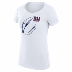New York Giants G-III 4Her by Carl Banks Women's Super-Slim Fit Lightweight Subtle Football T-Shirt - White - NFL