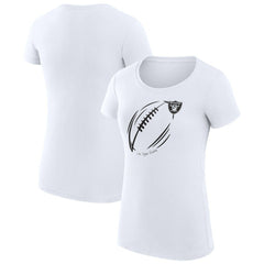 Las Vegas Raiders G-III 4Her by Carl Banks Women's Super-Slim Fit Lightweight Subtle Football T-Shirt - White - NFL