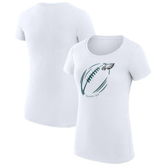 Philadelphia Eagles G-III 4Her by Carl Banks Women's Super-Slim Fit Lightweight Subtle Football T-Shirt - White - NFL
