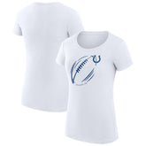 Indianapolis Colts G-III 4Her by Carl Banks Women's Super-Slim Fit Lightweight Subtle Football T-Shirt - White - NFL