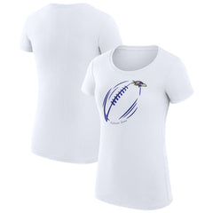 Baltimore Ravens G-III 4Her by Carl Banks Women's Super-Slim Fit Lightweight Subtle Football T-Shirt - White - NFL