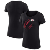 Kansas City Chiefs G-III 4Her by Carl Banks Women's Super-Slim Fit Lightweight Subtle Football T-Shirt - Black - NFL