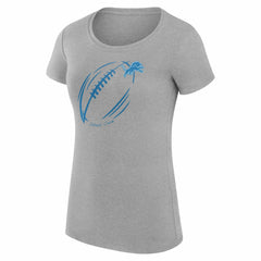 Detroit Lions G-III 4Her by Carl Banks Women's Super-Slim Fit Lightweight Subtle Football T-Shirt - Heather Gray - NFL