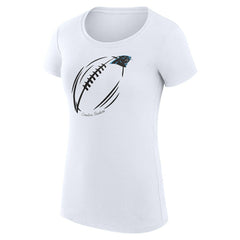 Carolina Panthers G-III 4Her by Carl Banks Women's Super-Slim Fit Lightweight Subtle Football T-Shirt - White - NFL